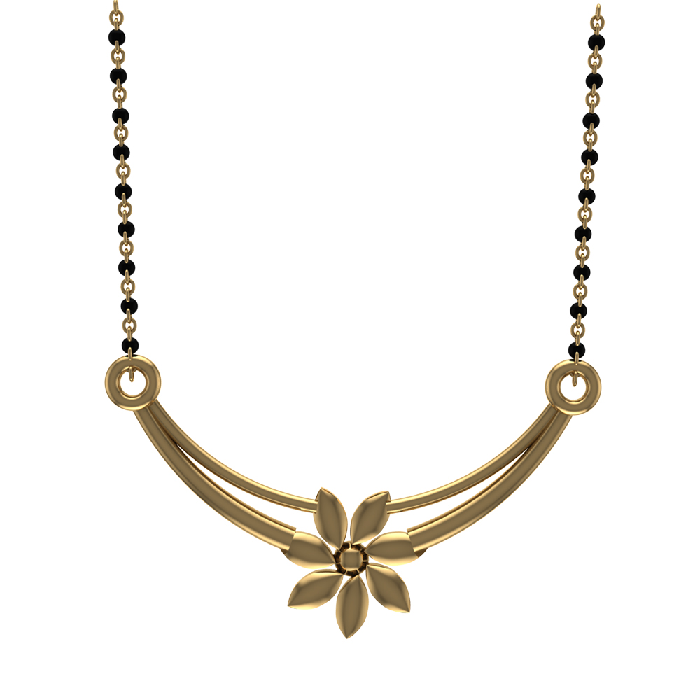 Hemani Yellow Mangalsutra Designs in Gold