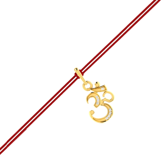 OM Diamond Rakhi Pendant Bracelet