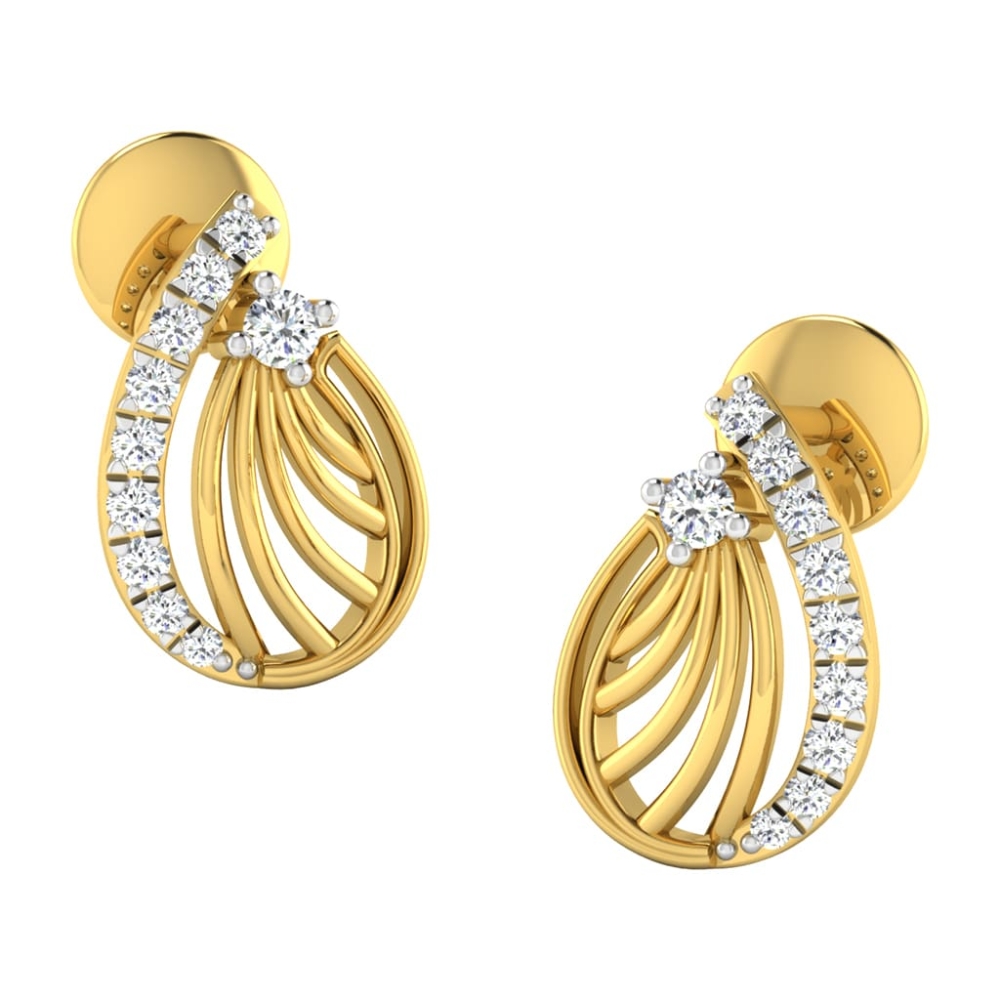 Zainab Yellow Gold Stud Earrings