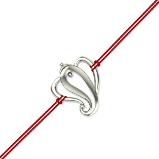 Gaj Ganesha Gold Thread Rakhi