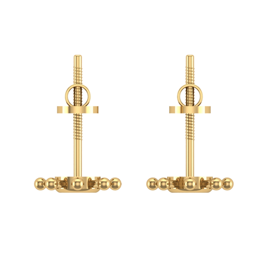 Kaitali Gold Stud Earrings Design for daily use 