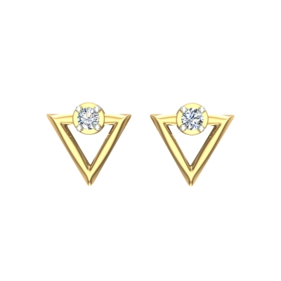 Amara Yellow Gold Stud Earrings
