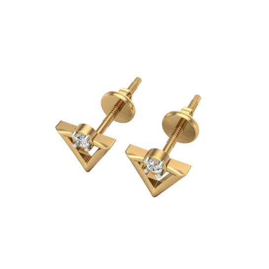 Amara Yellow Gold Stud Earrings