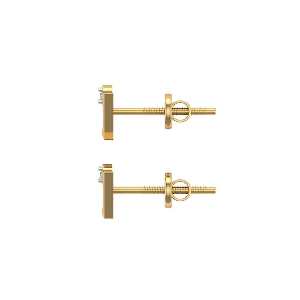 Amara Yellow Gold Stud Earrings