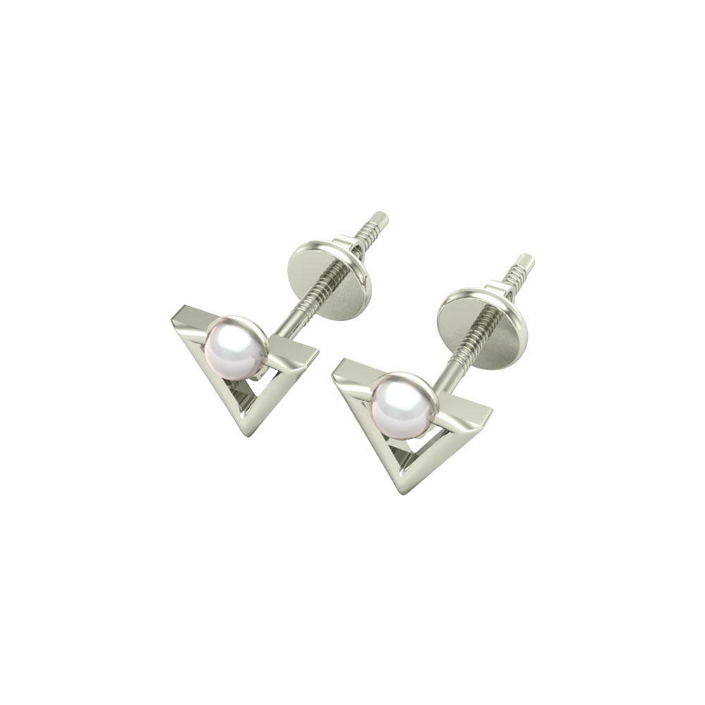 Liam White Gold Earings Design for daily use 