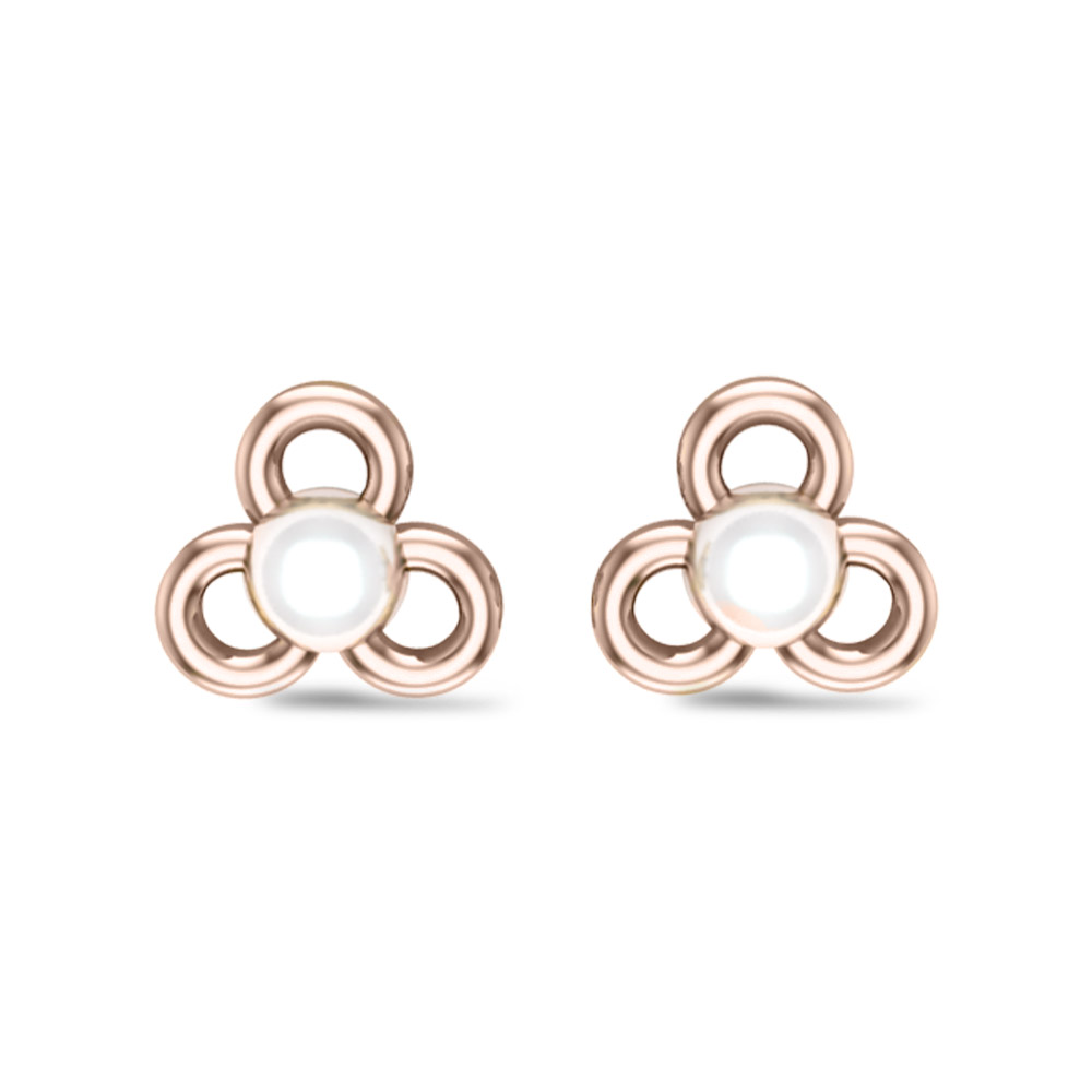 Amelia Yellow Gold Pearl Earrings Design for daily use 