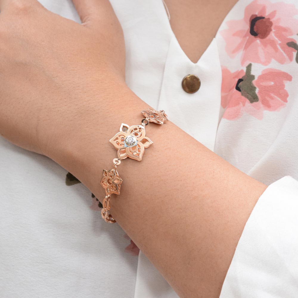 925 Silver 2 Sided Beautiful Charm Bracelet | Silver Bracelet For Women