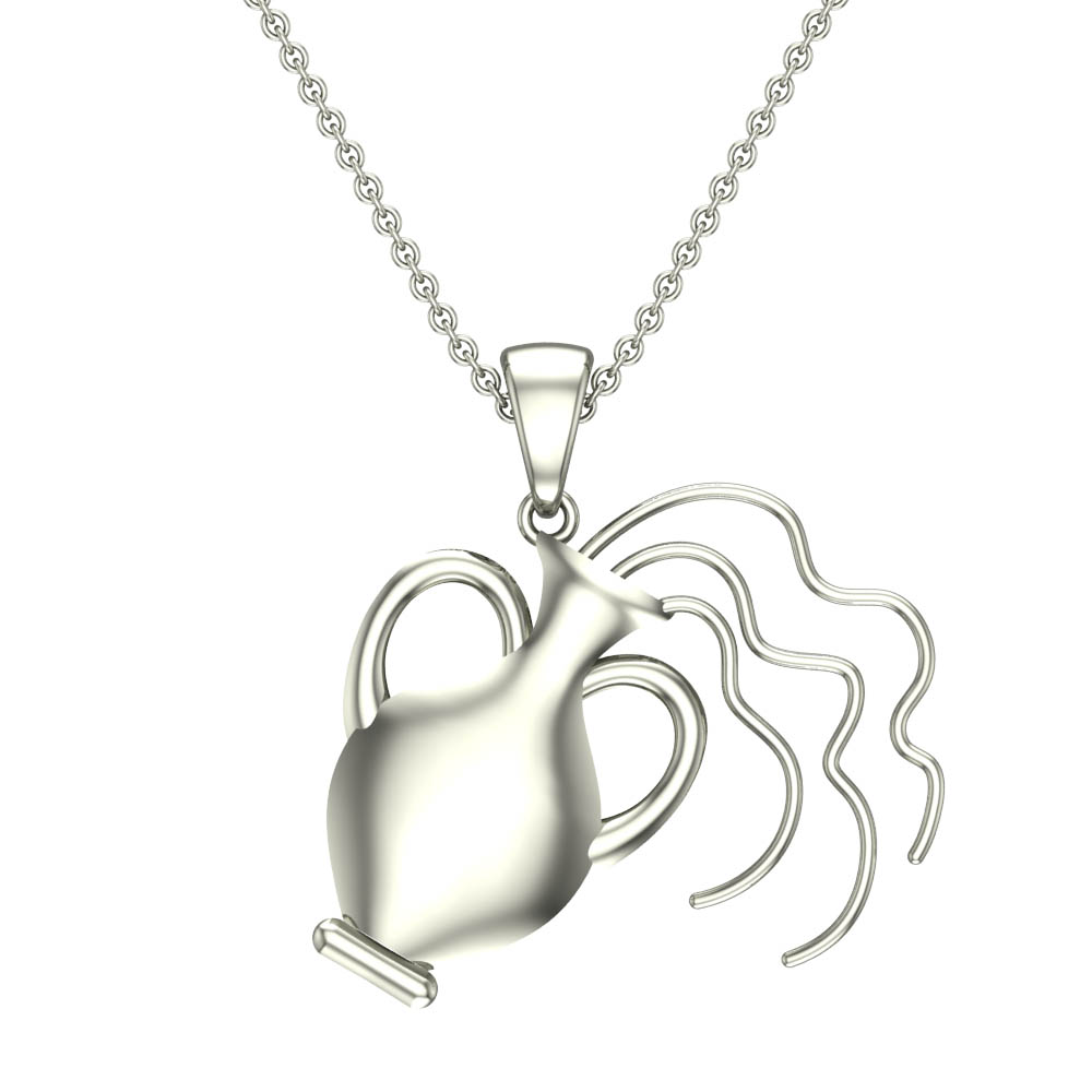 Caleb Aquarius Rose Gold Zodiac Pendant