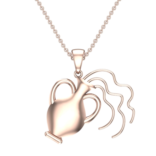 Caleb Aquarius White Gold Zodiac Pendant Designs For Female