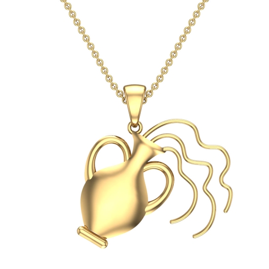 Caleb Aquarius White Gold Zodiac Pendant Designs For Female