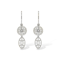 Sohi White Gold Drop Earrings Sohi White Gold Drop Earrings