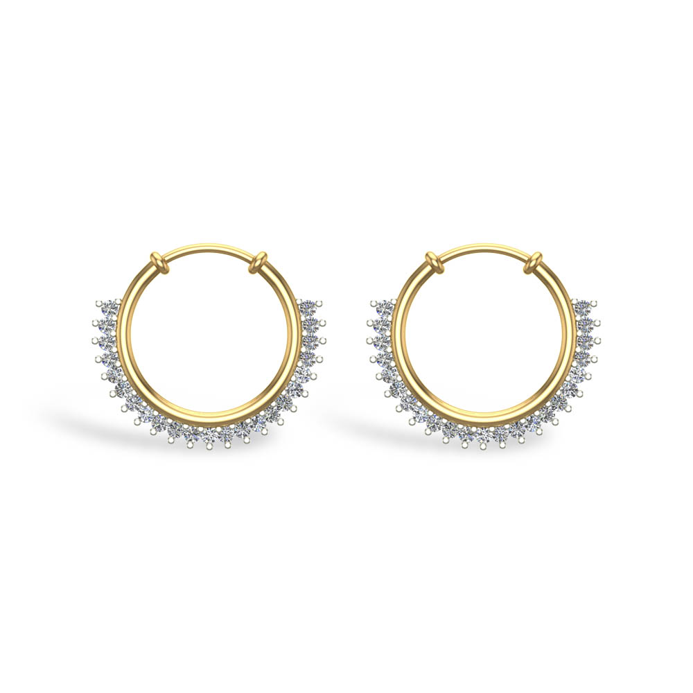 Mahisa White Gold Diamond Hoop Earrings