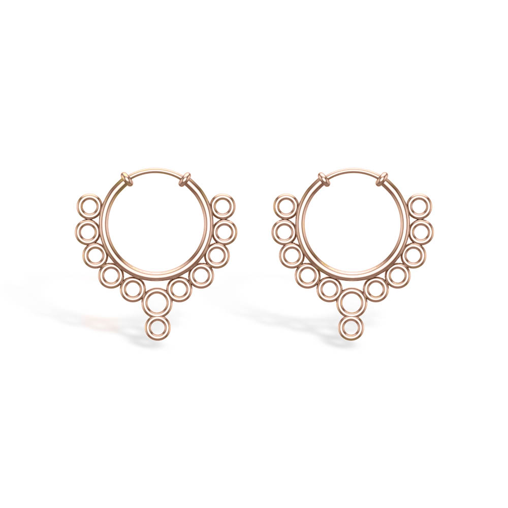 Garnet White Gold Hoop Earrings