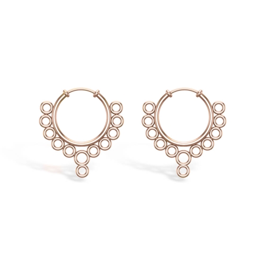 Garnet White Gold Hoop Earrings