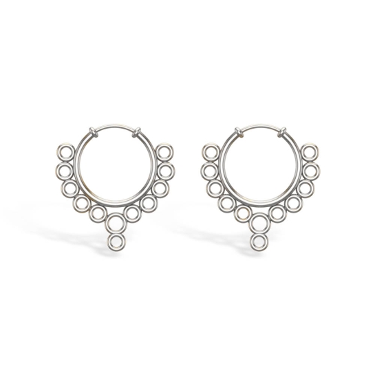 Garnet White Gold Hoop Earrings