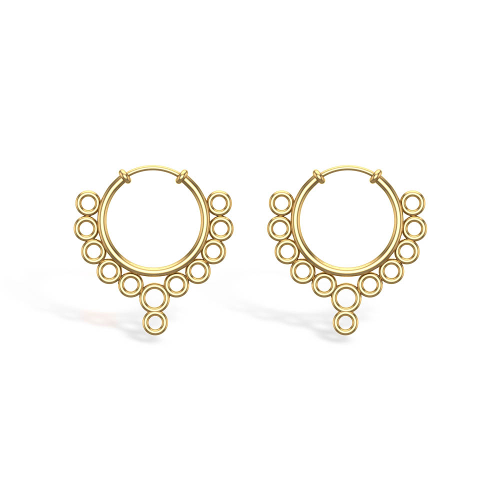 Garnet White Gold Hoop Earrings
