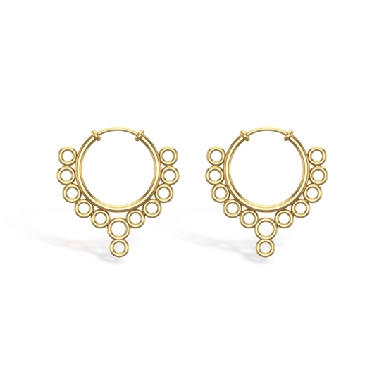 Garnet White Gold Hoop Earrings