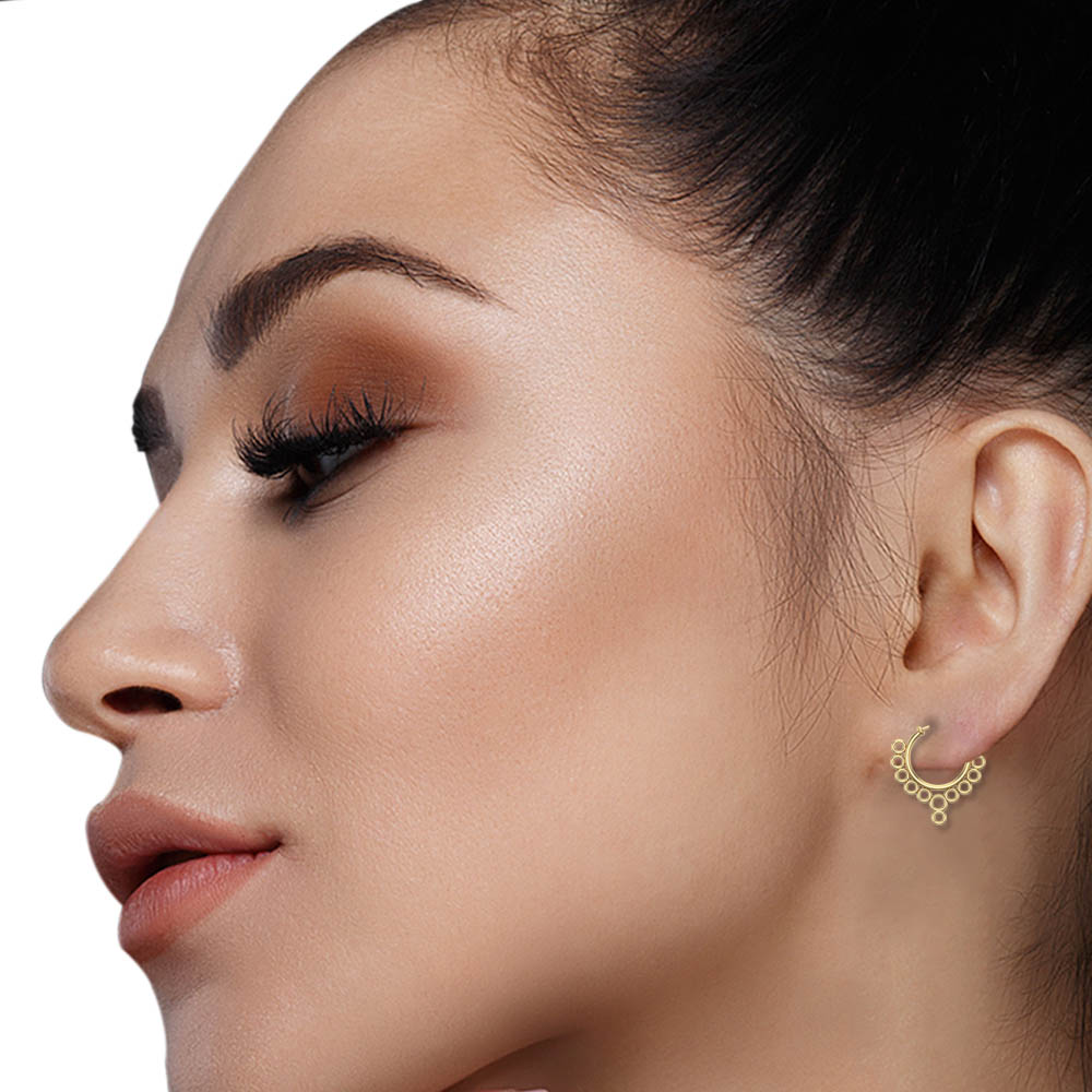 Garnet White Gold Hoop Earrings