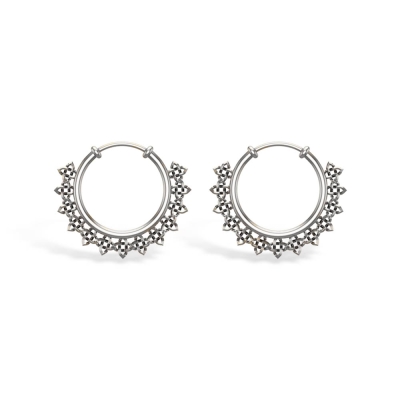 Myka White Gold Hoop Earrings