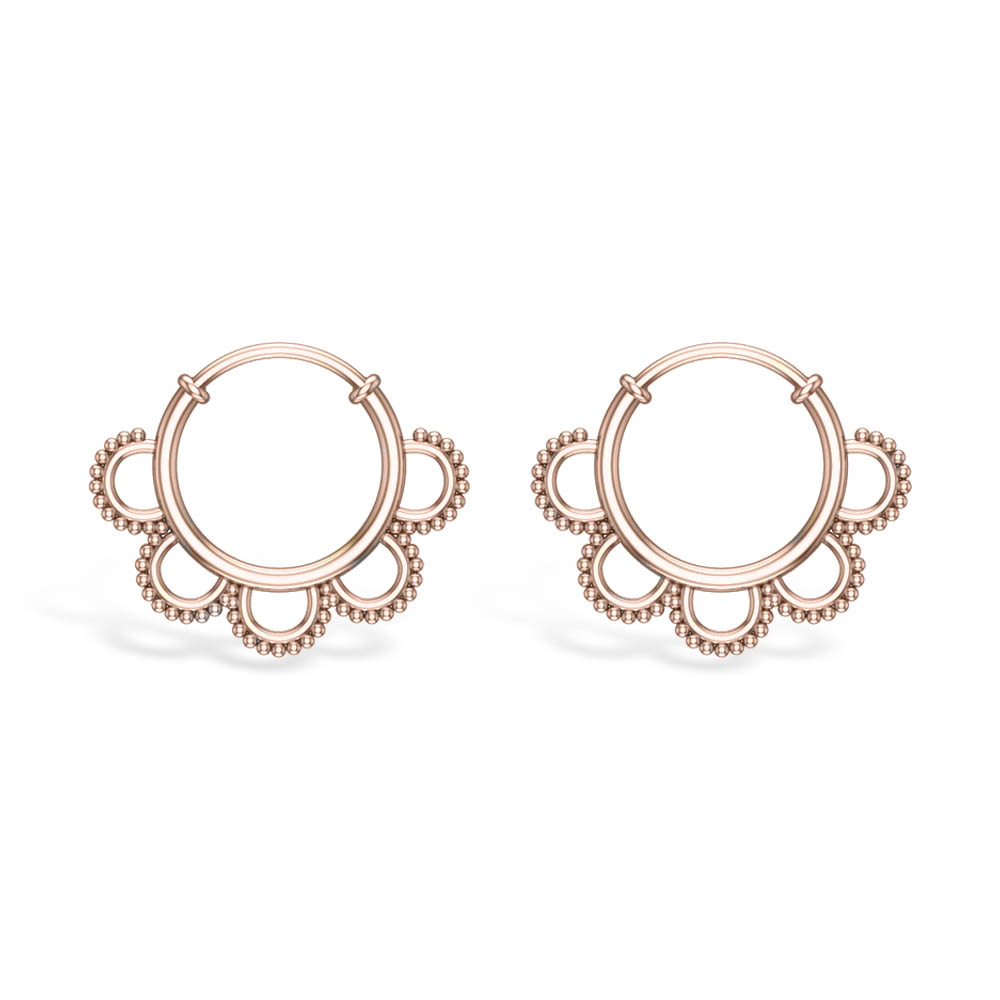 Flora Yellow Gold Hoop Earrings