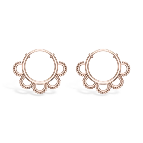 Flora Rose Gold Hoop Earrings