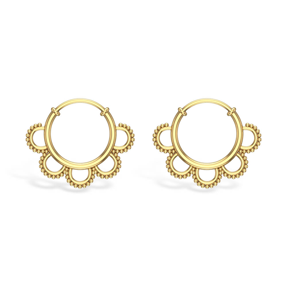 Flora Rose Gold Hoop Earrings