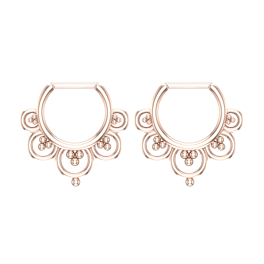 Circular White Gold Hoop Earrings
