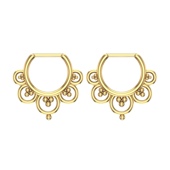 Circular White Gold Hoop Earrings