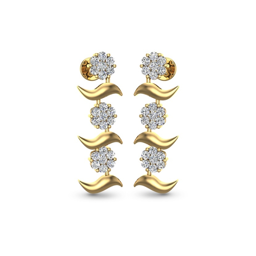 Nishi White Gold Diamond Stud Earring