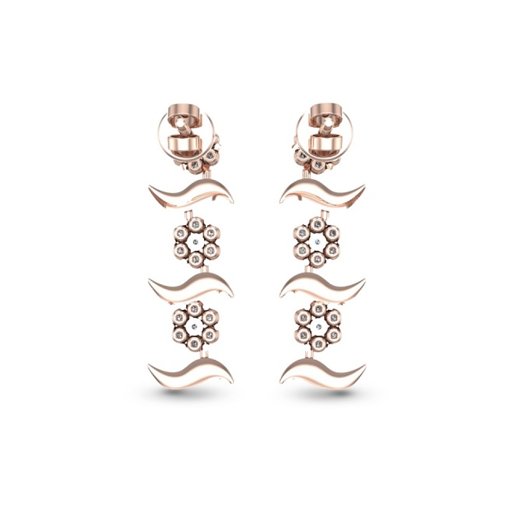 Nishi Yellow Gold Diamond Stud Earring
