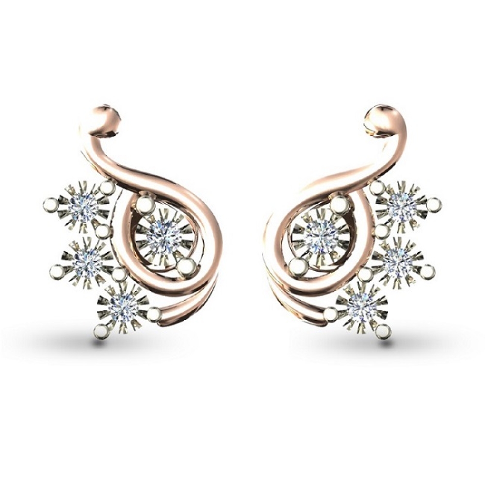 Mahika Yellow Gold Diamond Stud Earring