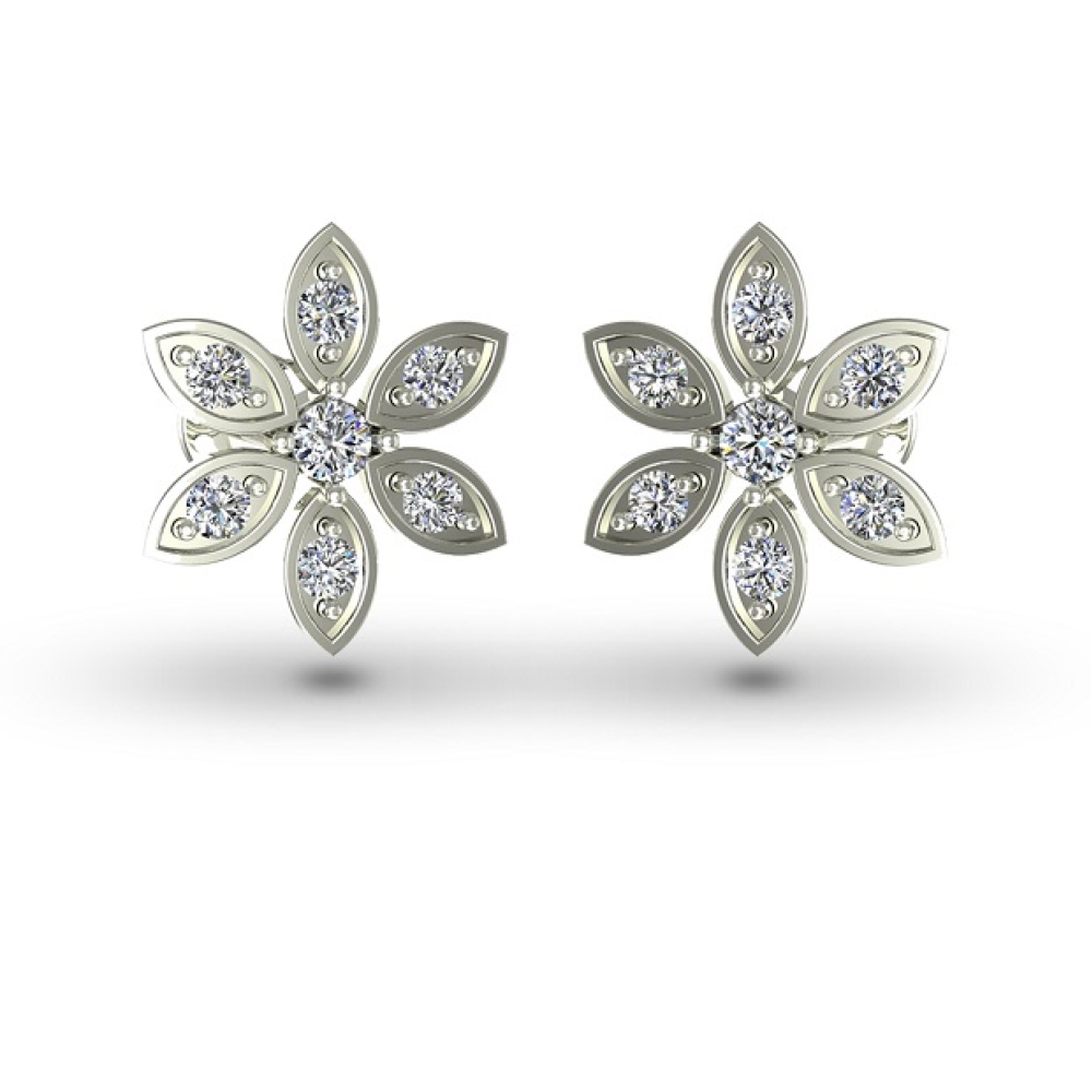Misha Rose Gold Diamond Stud Earrings