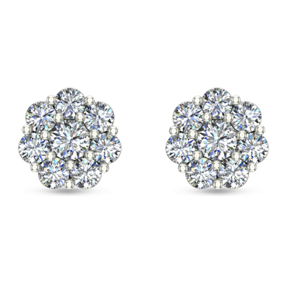 Leesa Yellow Gold Diamond Stud Earrings