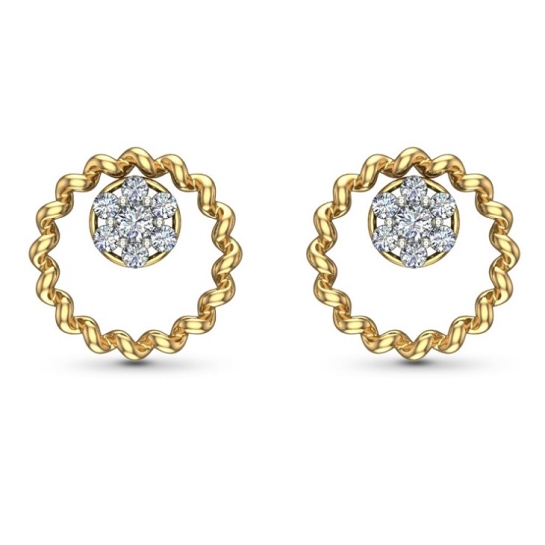 Muskan Yellow Gold Diamond Stud Earrings