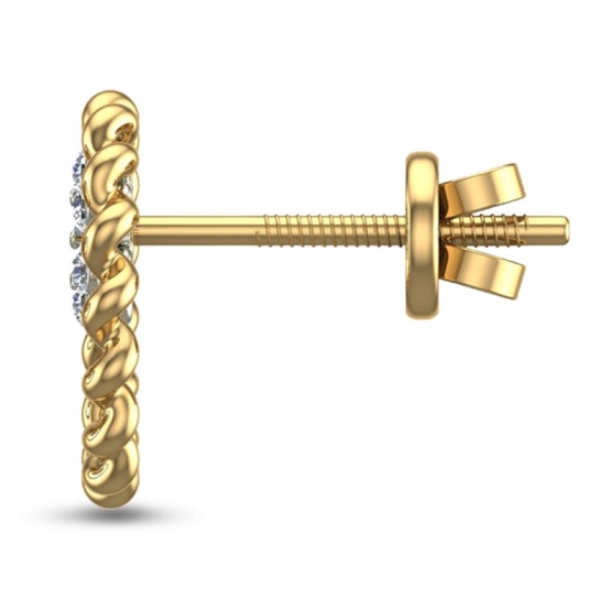 Muskan Yellow Gold Diamond Stud Earrings
