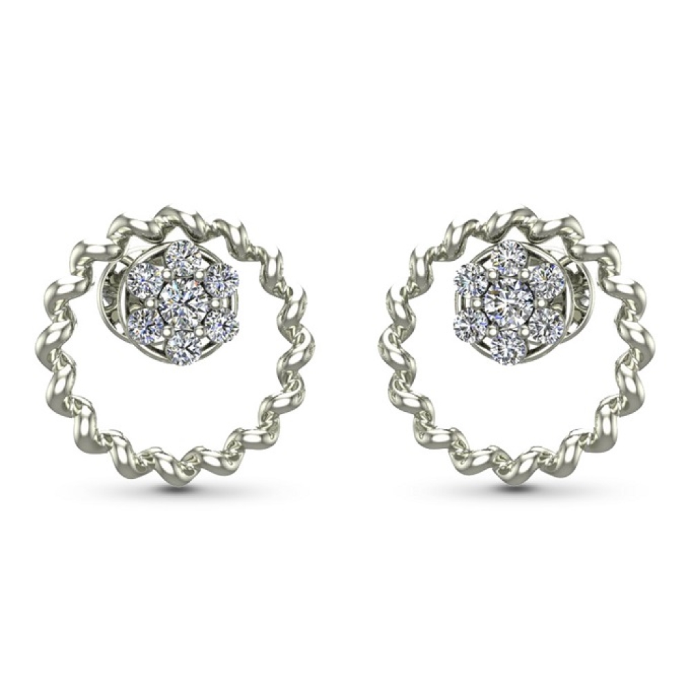 Muskan Yellow Gold Diamond Stud Earrings