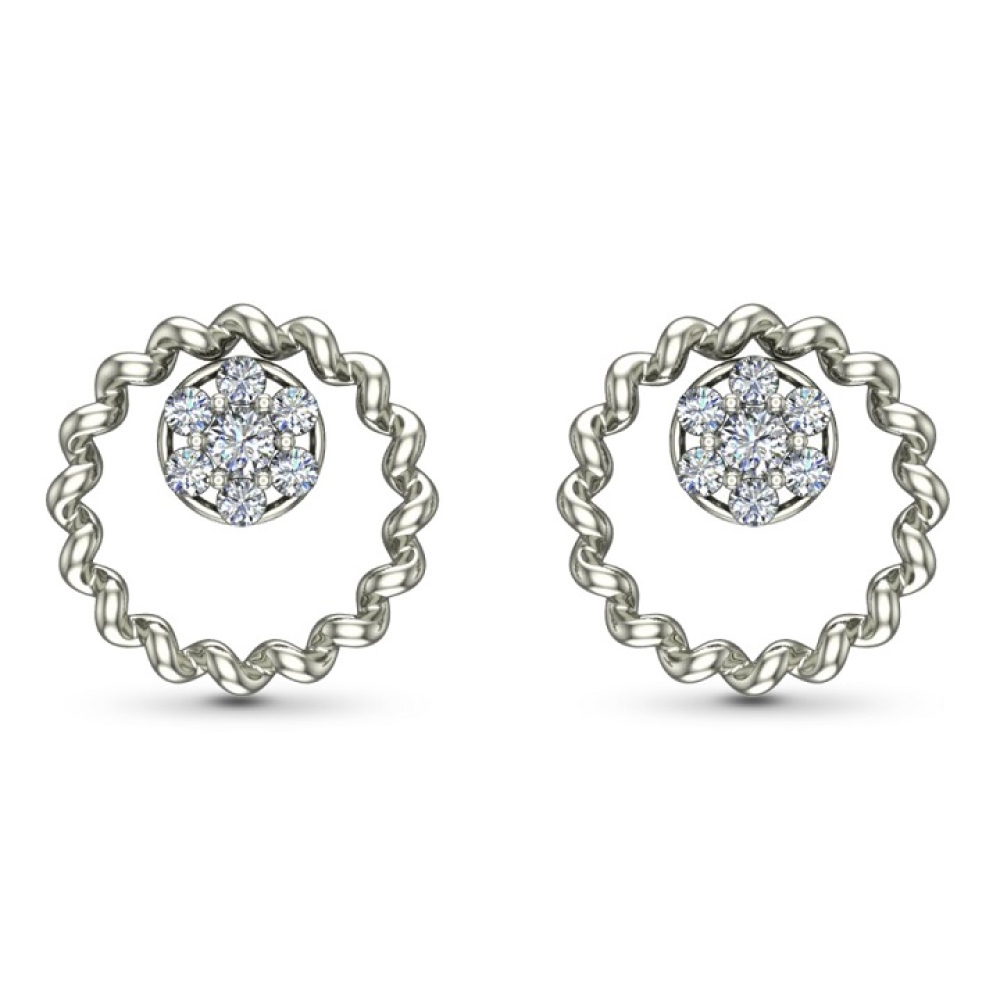 Muskan Yellow Gold Diamond Stud Earrings