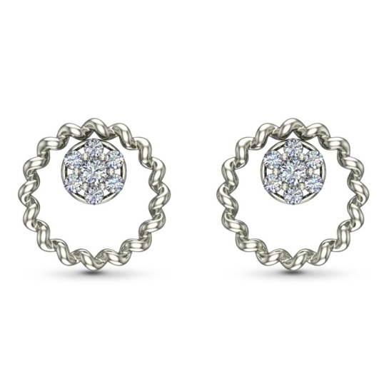Muskan Yellow Gold Diamond Stud Earrings