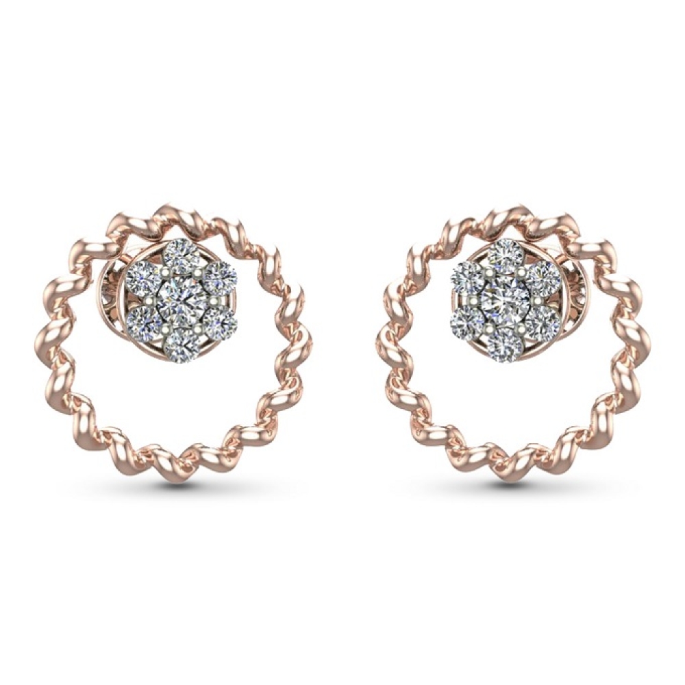 Muskan Yellow Gold Diamond Stud Earrings