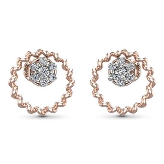 Muskan Yellow Gold Diamond Stud Earrings