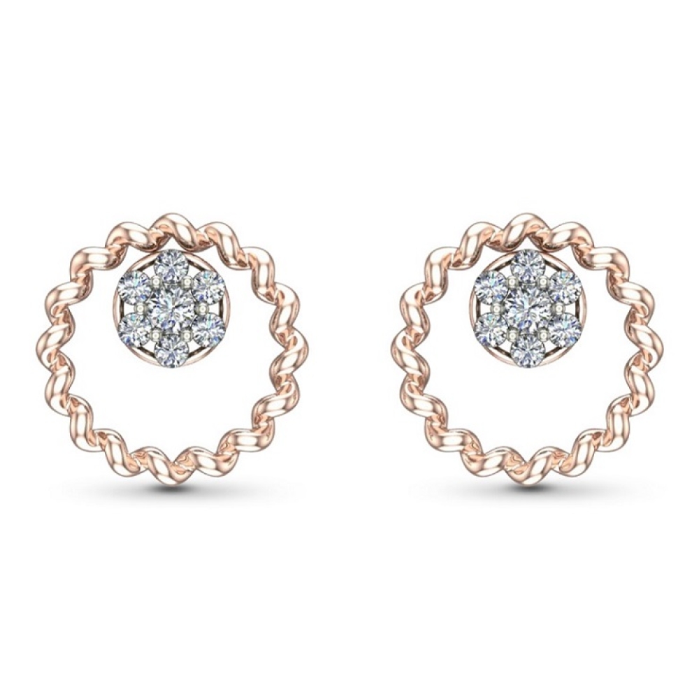 Muskan Yellow Gold Diamond Stud Earrings