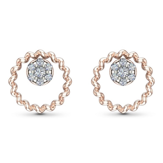 Muskan Yellow Gold Diamond Stud Earrings
