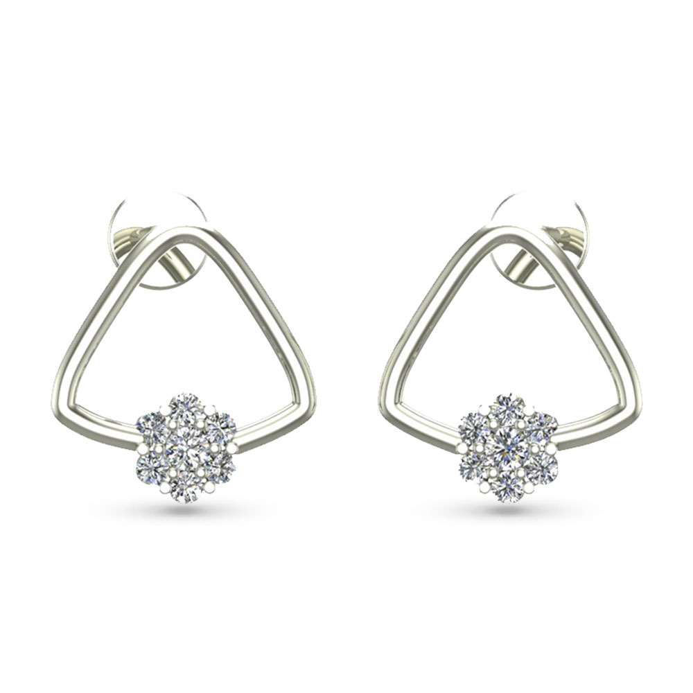 Kiyara White Gold Diamond Stud Earrings
