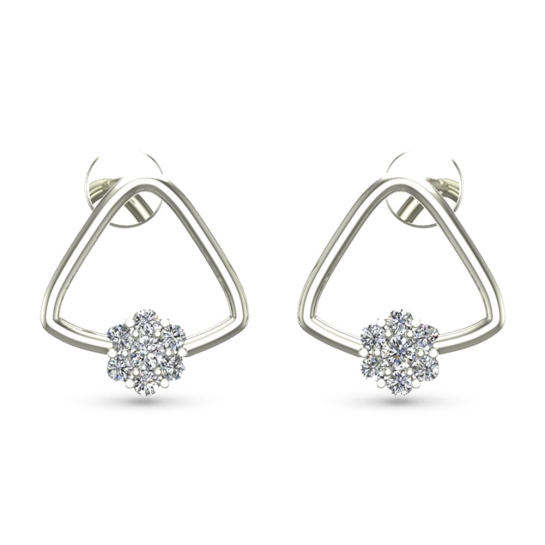 Kiyara White Gold Diamond Stud Earrings