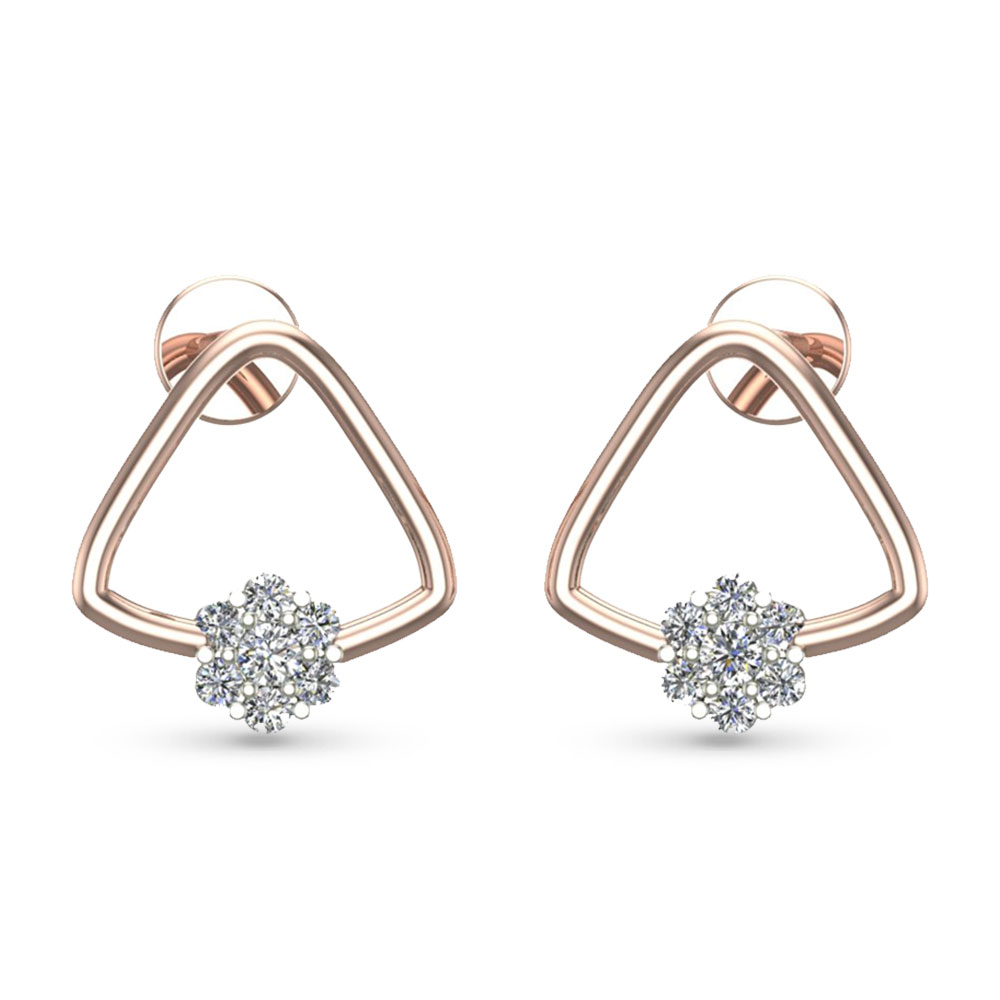Kiyara White Gold Diamond Stud Earrings