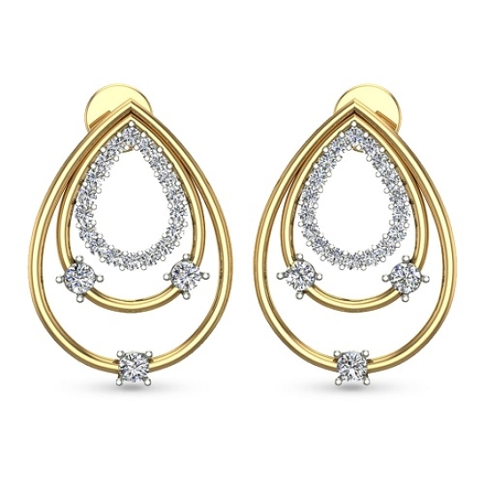 Zunaira Yellow Gold Stud Earrings