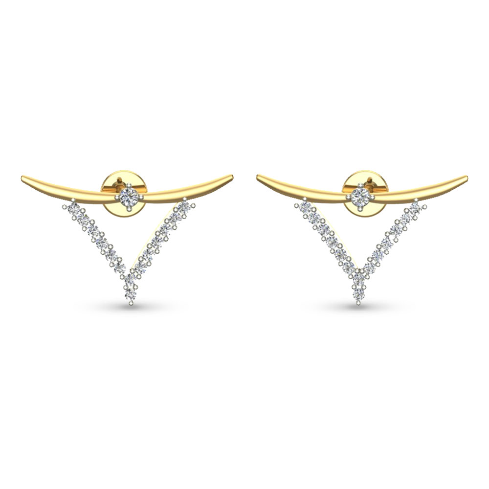 Ziya White Gold Diamond Stud Earrings