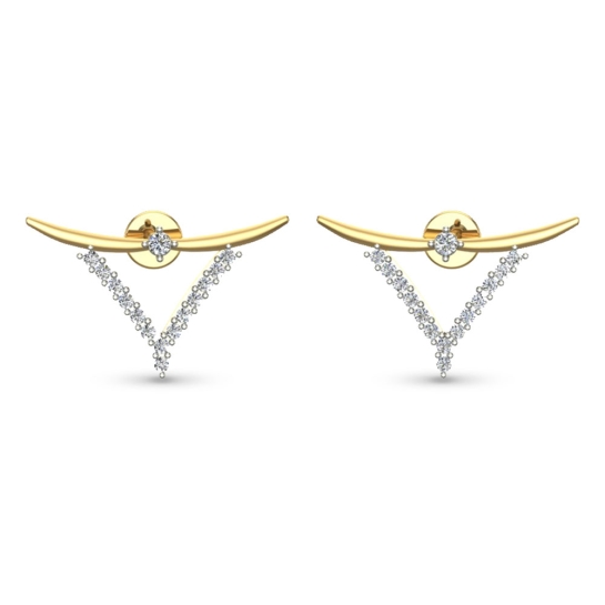 Ziya White Gold Diamond Stud Earrings