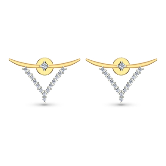 Ziya White Gold Diamond Stud Earrings
