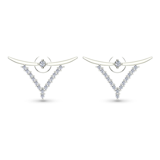 Ziya White Gold Diamond Stud Earrings